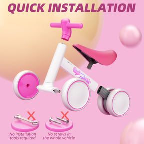 XJD Baby Balance Bikes 4 Wheels Mini Bike Air In Rose Red In Stock USA