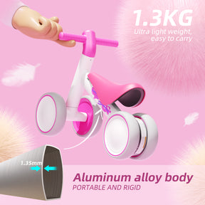 XJD Baby Balance Bikes 4 Wheels Mini Bike Air In Rose Red In Stock USA