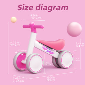 XJD Baby Balance Bikes 4 Wheels Mini Bike Air In Rose Red In Stock USA