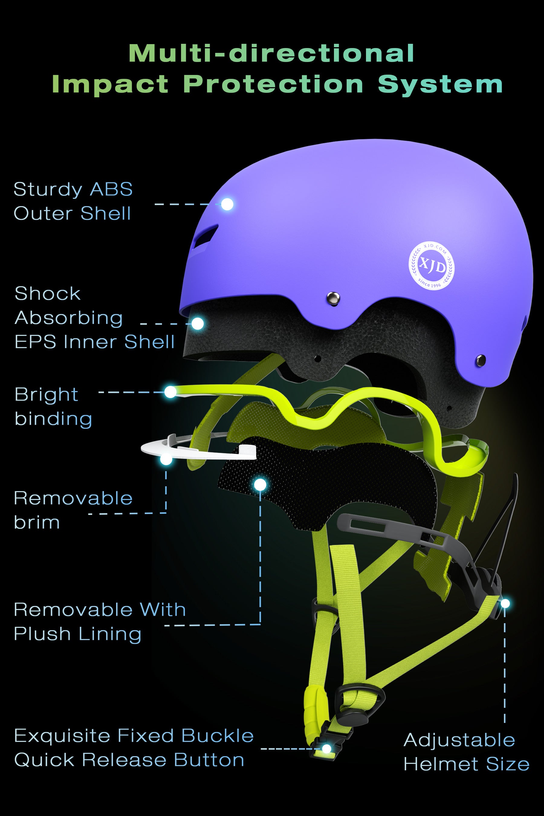 XJD Kids Bike Helmet Lavender In Stock USA