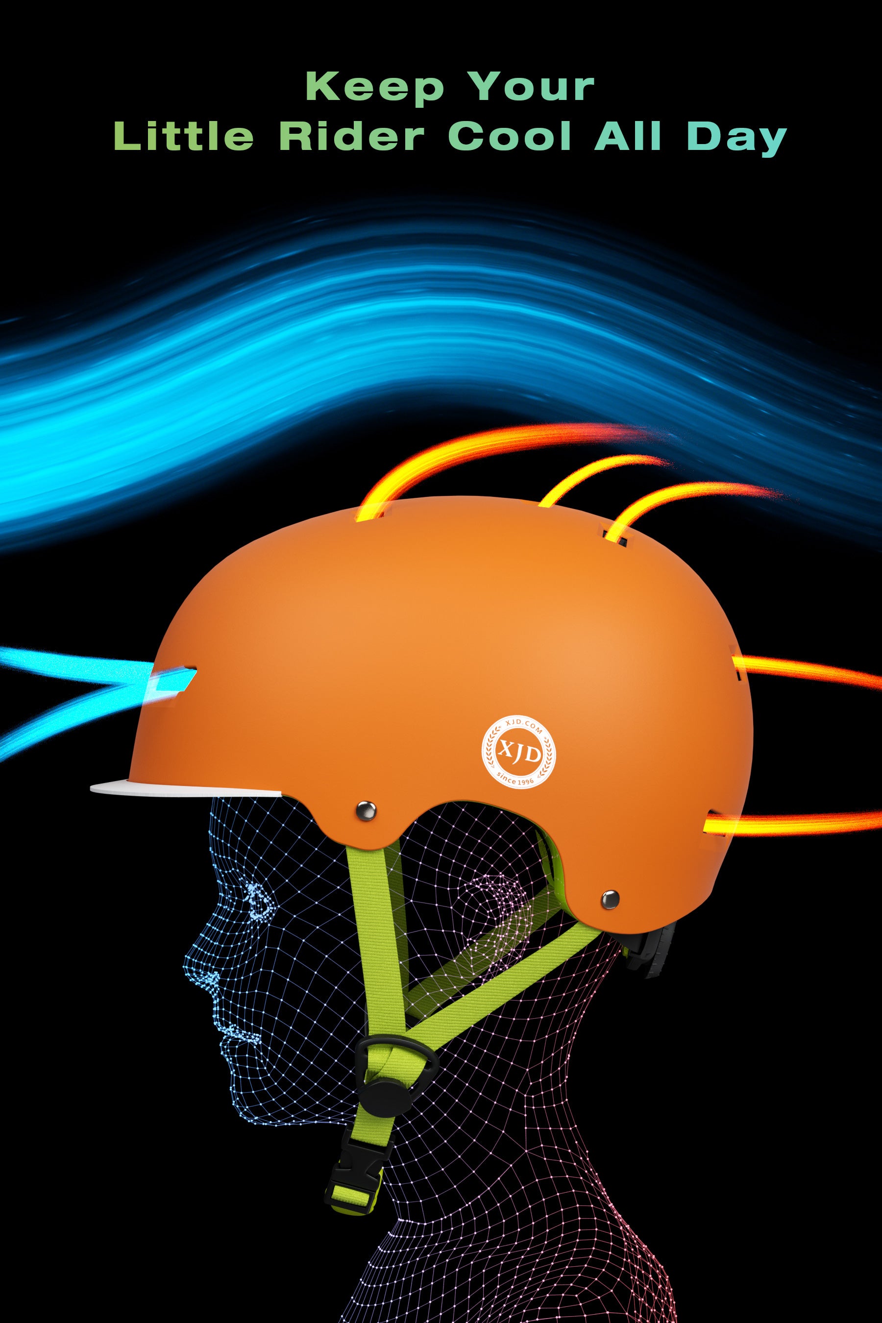 XJD Kids Bike Helmet Orange In Stock USA