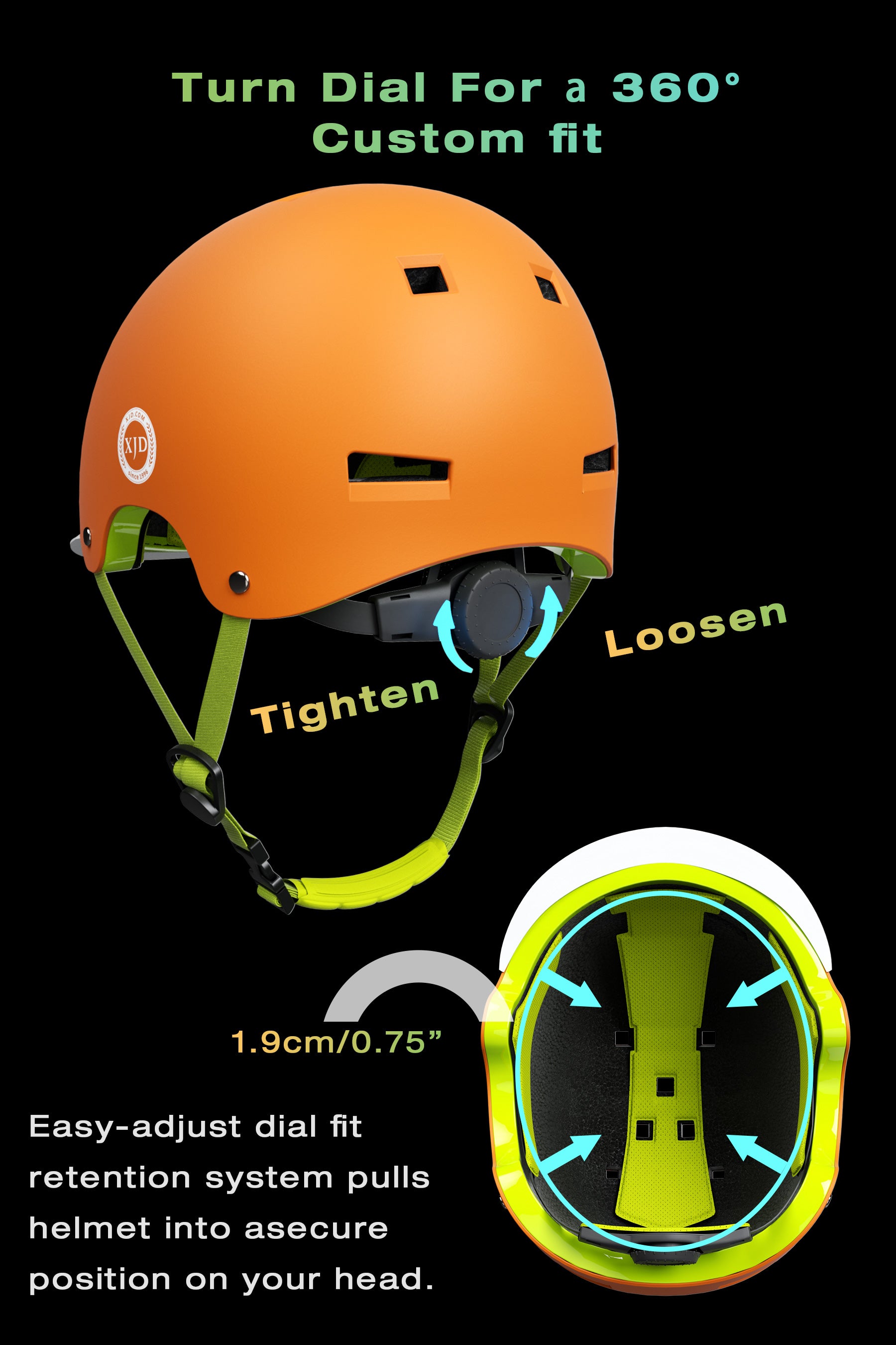 XJD Kids Bike Helmet Orange In Stock USA