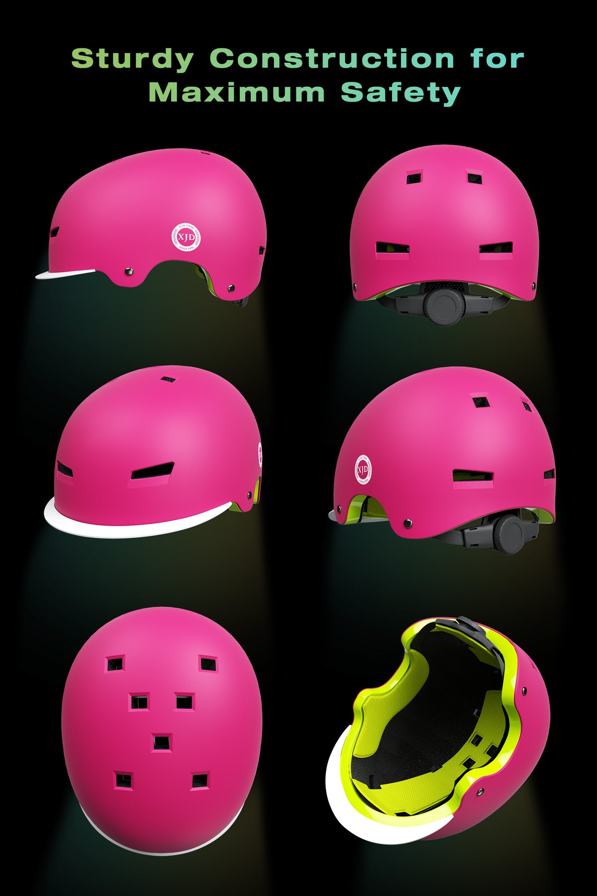XJD Kids Bike Helmet Rose Red In Stock USA