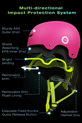 XJD Kids Bike Helmet Rose Red In Stock USA