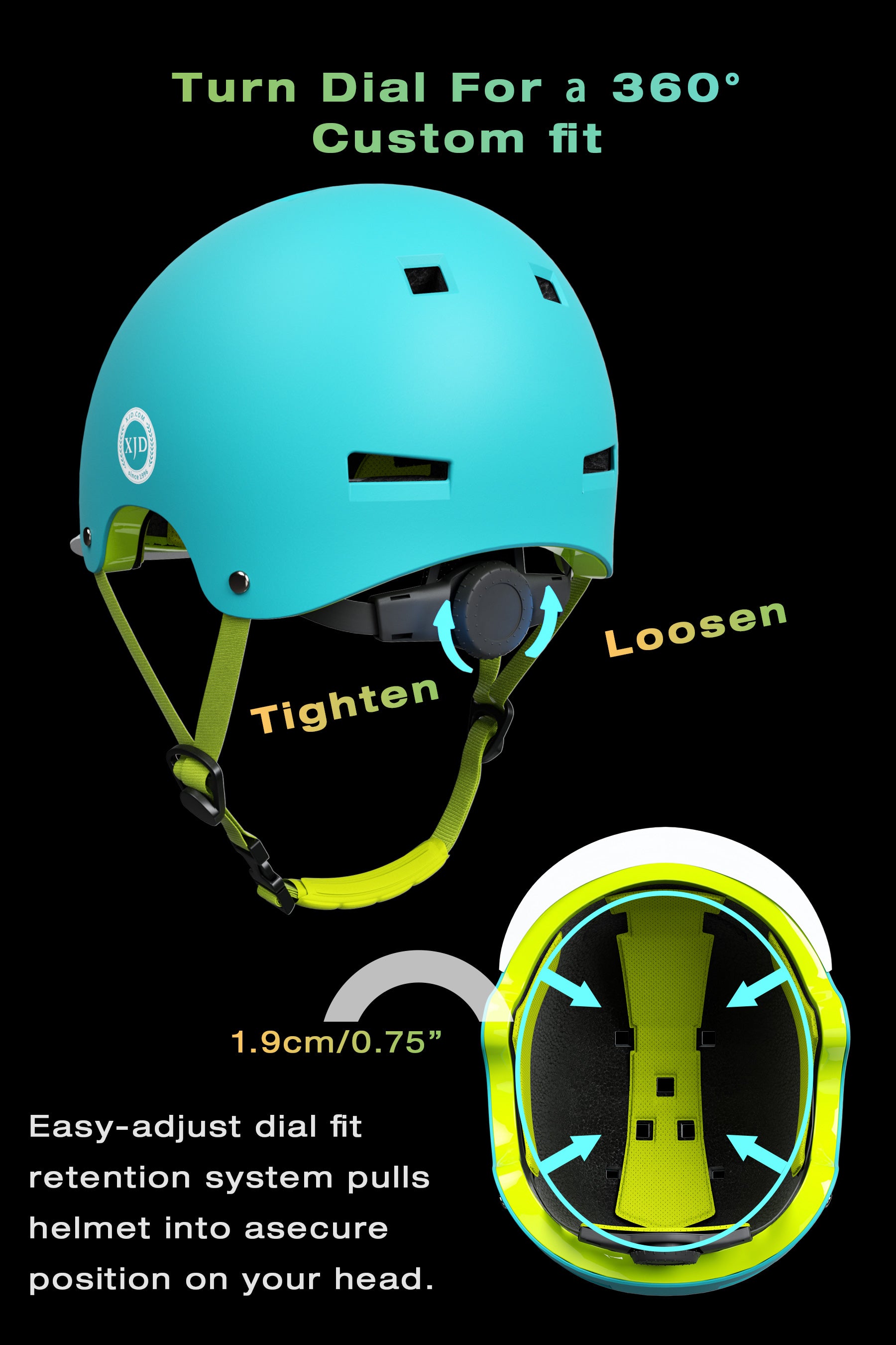 XJD Kids Bike Helmet Sky Blue In Stock USA
