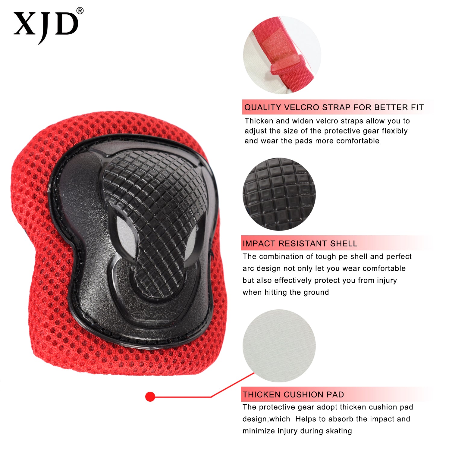 XJD Kids Helmet Sets In Red In Stock USA