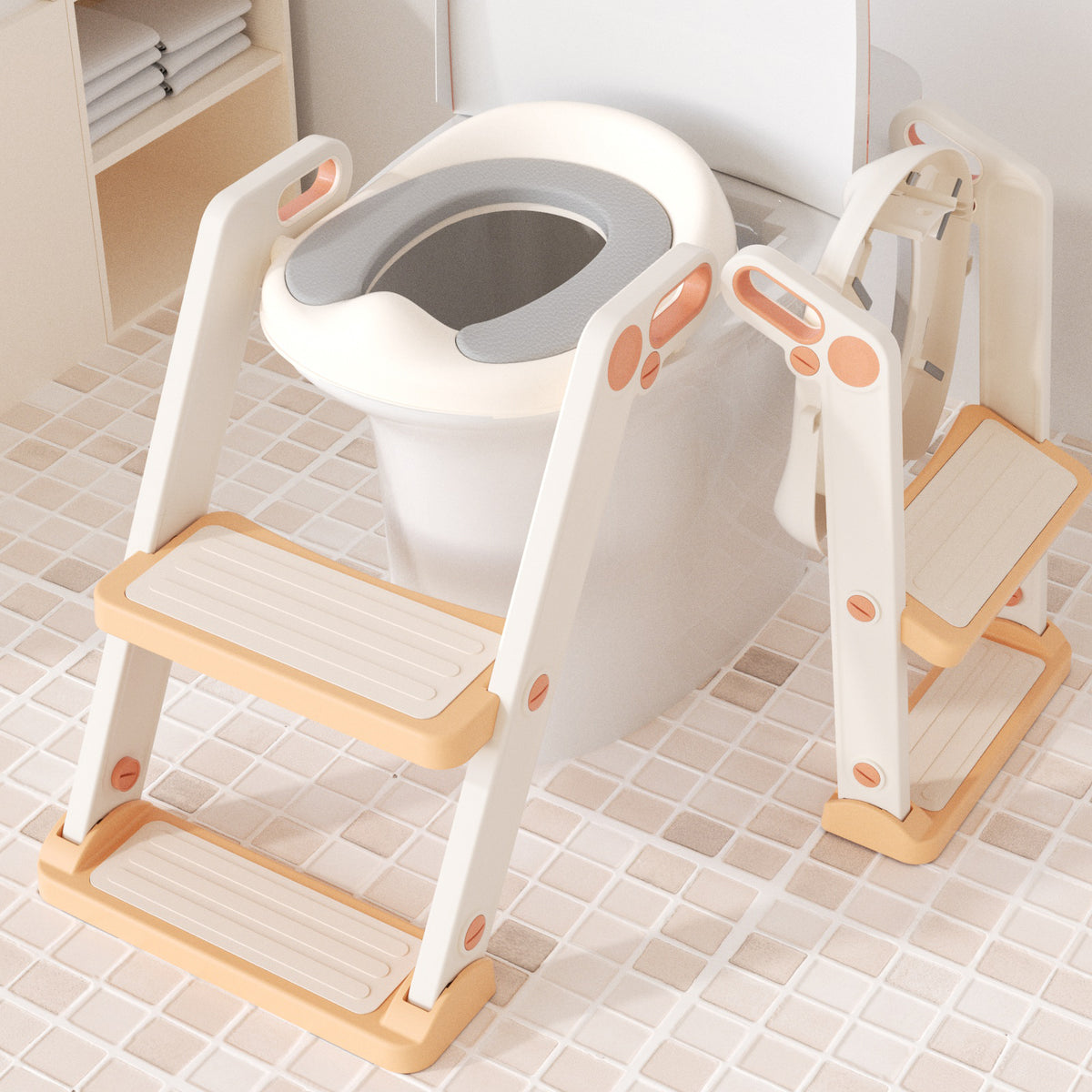 XJD Kids Toilet Training Seat with Step Ladder Gold In Stock USA