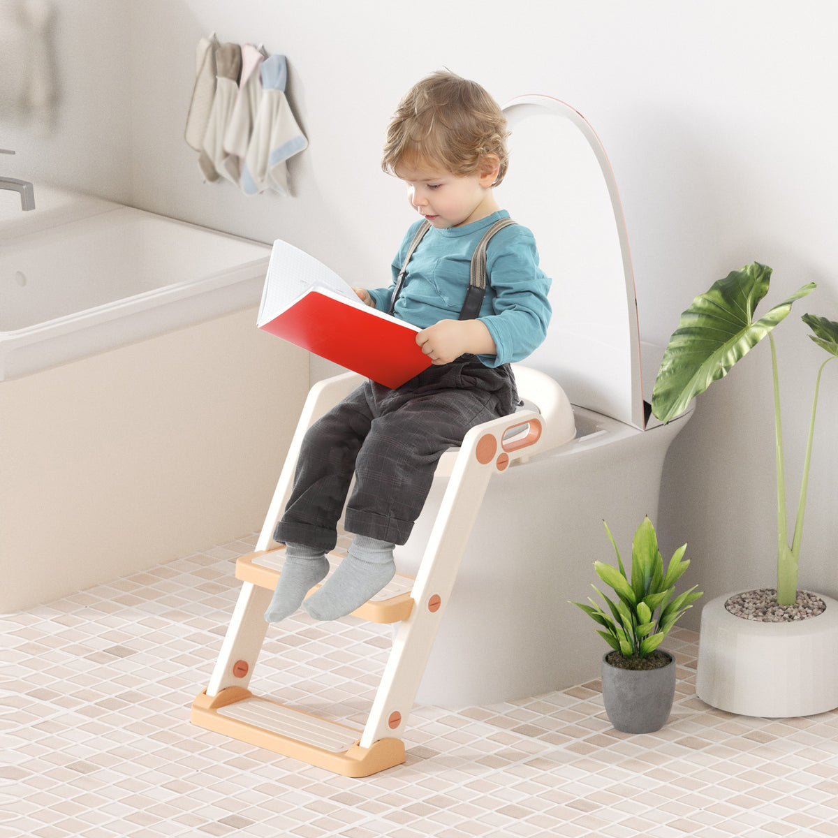 XJD Kids Toilet Training Seat with Step Ladder Gold In Stock USA