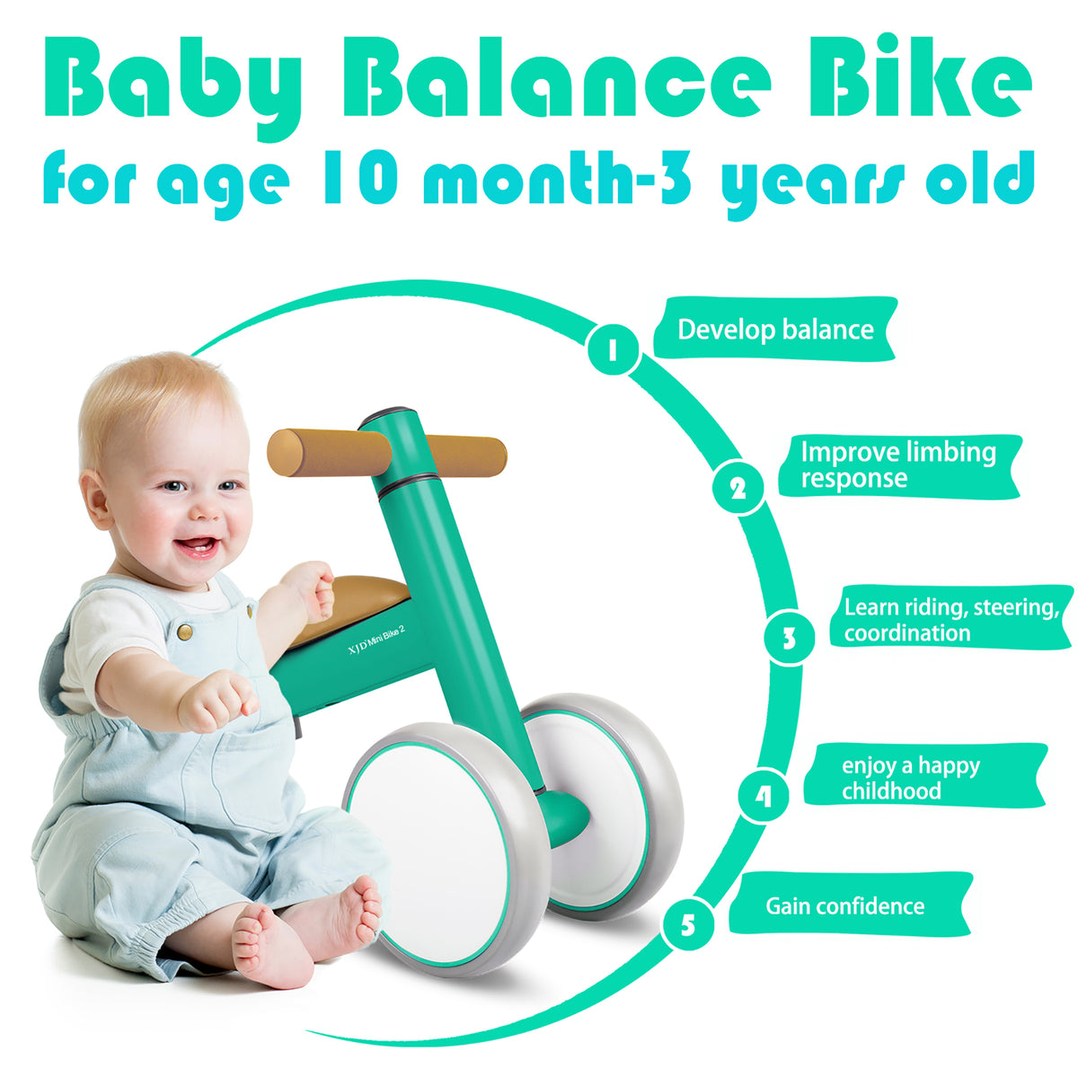 XJD Mini Bike Balance Bike In Green In Stock USA