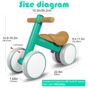 XJD Mini Bike Balance Bike In Green In Stock USA
