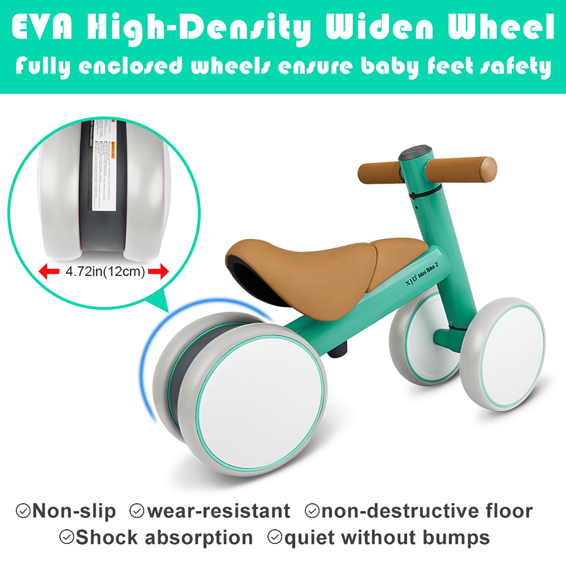 XJD Mini Bike Balance Bike In Green In Stock USA