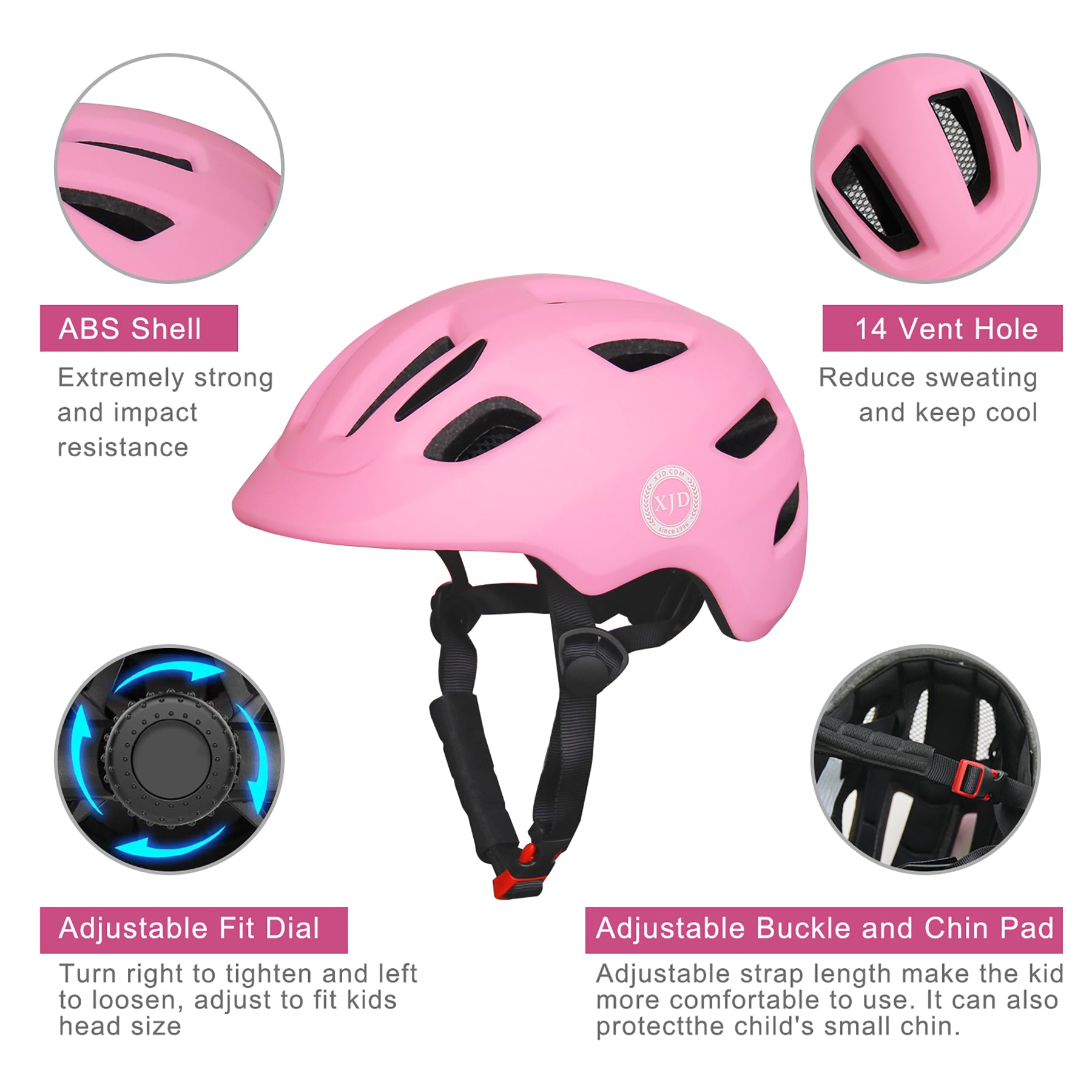 XJD Pink Kids' Bike Helmet In Stock USA XJD Pink Kids' Bike Helmet In Stock USA