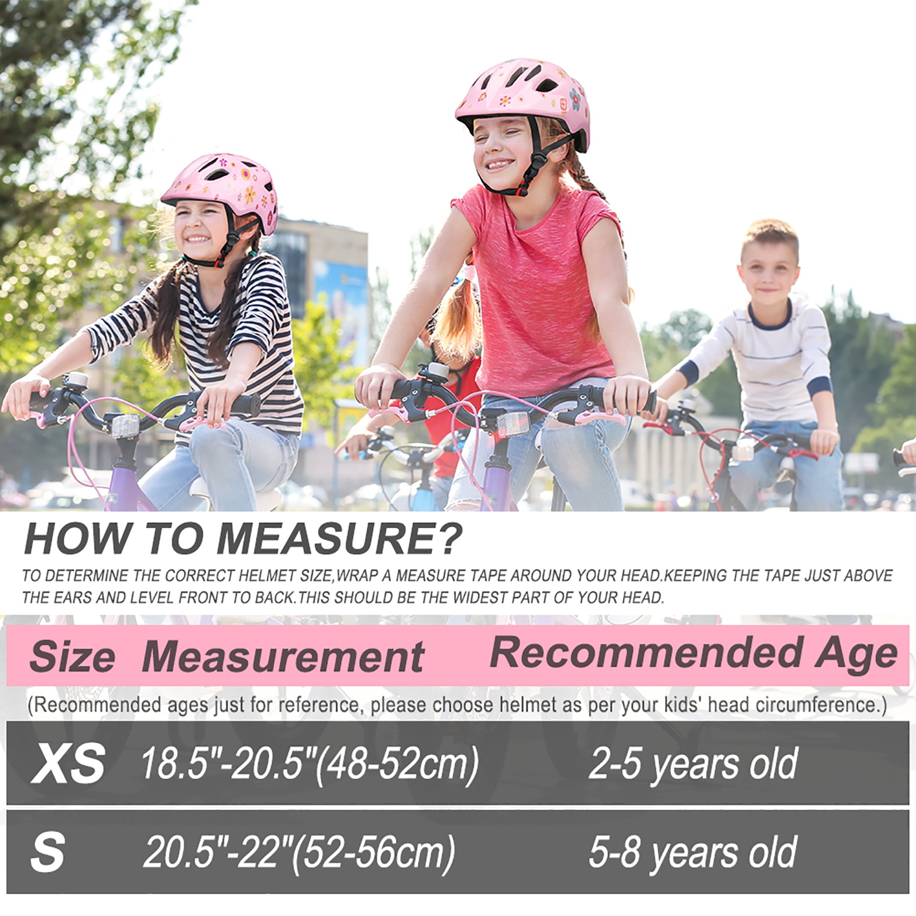 bike helmet size for 8 yr old XJD Pink Flower Kids' Bike Helmet In Stock USA