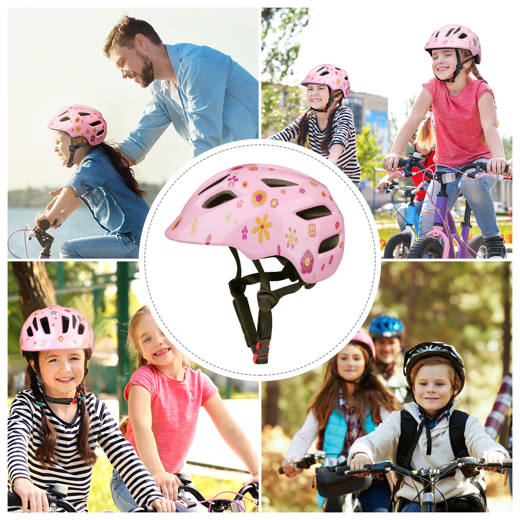 bike helmet bellino girl flower patch XJD Pink Flower Kids' Bike Helmet In Stock USA